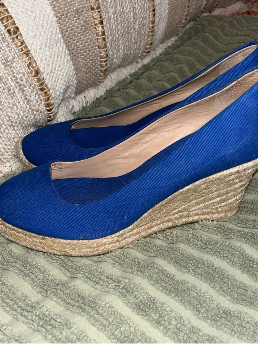 J. Crew Cobalt Blue Espadrille Wedge Pumps